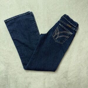 Wrangler Q-Baby Cowgirl Cut Jeans Dark Wash Bootcut Rhinestone Pocket 12 Regular
